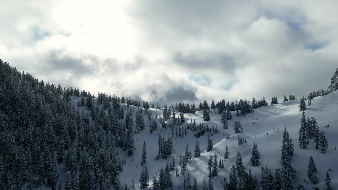 雪山山水风光。加拿大自然，不列颠哥伦比亚省，加拿大。视频下载