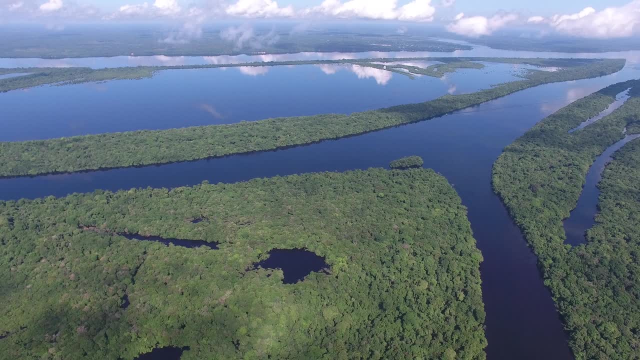 鸟瞰Anavilhanas群岛- anavilhaas国家公园，亚马逊地区- Novo airo，亚马逊视频下载