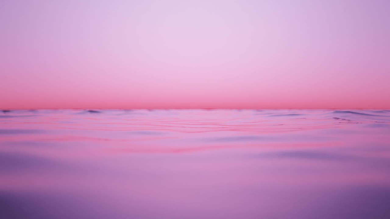 波浪大海沙滩和日落天空抽象的背景。自然和夏季的概念。3 d渲染。视频下载