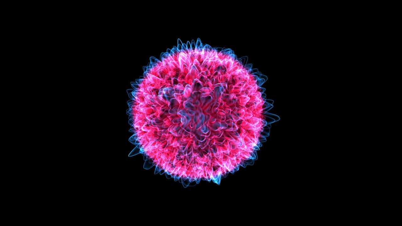 3D渲染抽象艺术视频超现实异形球花在球形圆视频下载