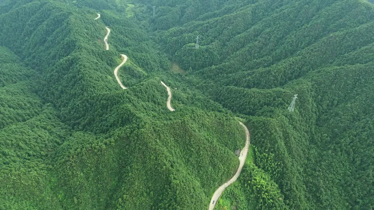 察子岭，皖南山区的航空摄影视频下载