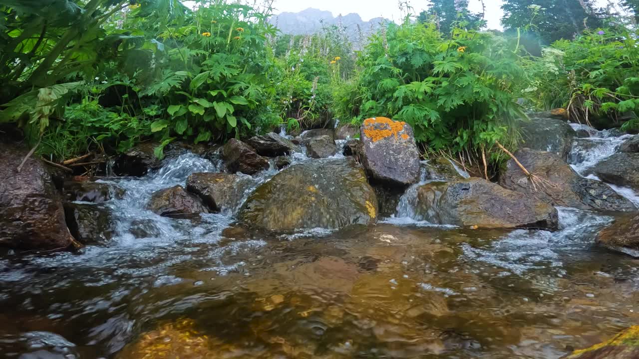 小山河与雨视频素材