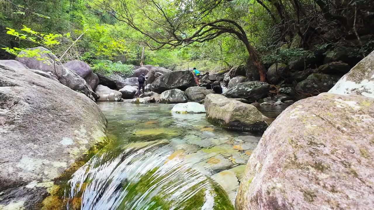 山泉水山泉水在溪中视频素材