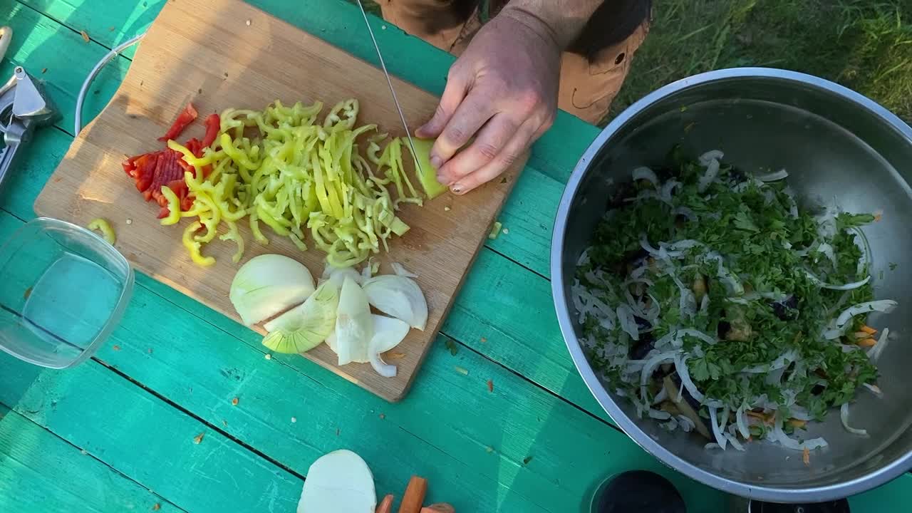 户外烹饪，BBQ概念视频素材