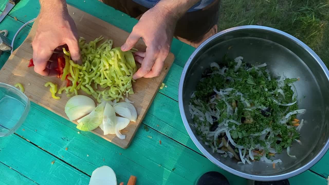 户外烹饪，BBQ概念视频素材