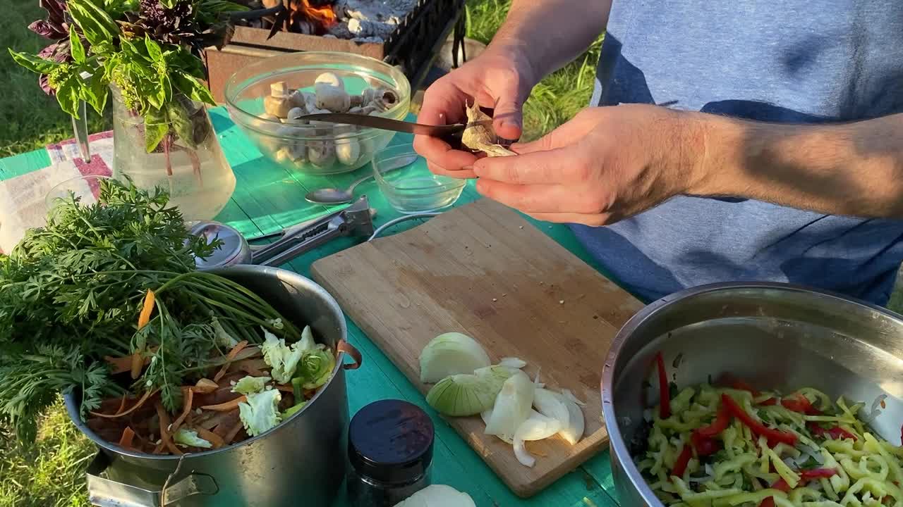 户外烹饪，BBQ概念视频下载