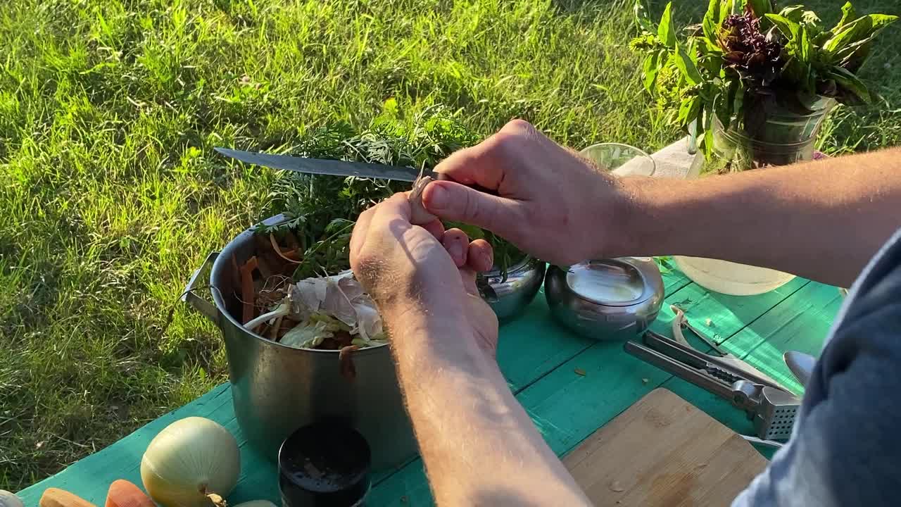 户外烹饪，BBQ概念视频素材