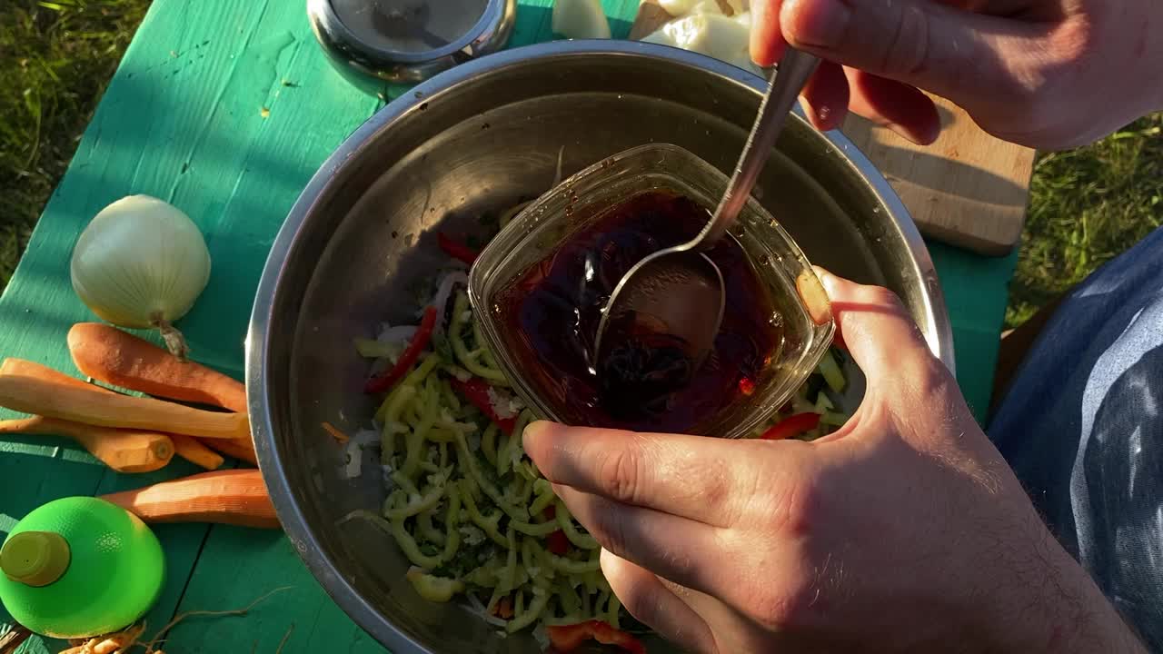 户外烹饪，BBQ概念视频素材