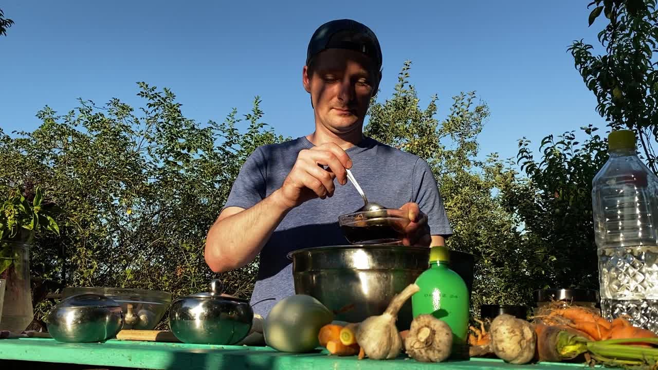 户外烹饪，BBQ概念视频素材