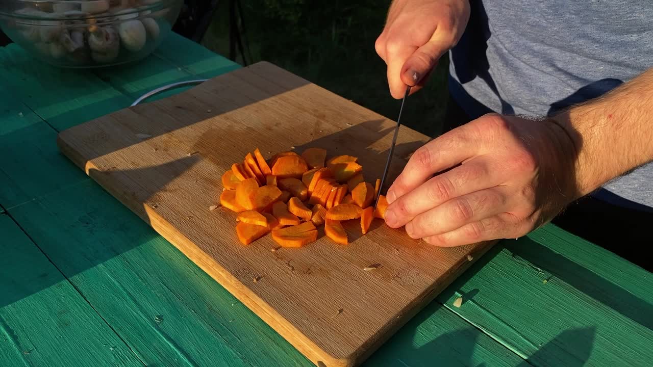 户外烹饪，BBQ概念视频素材