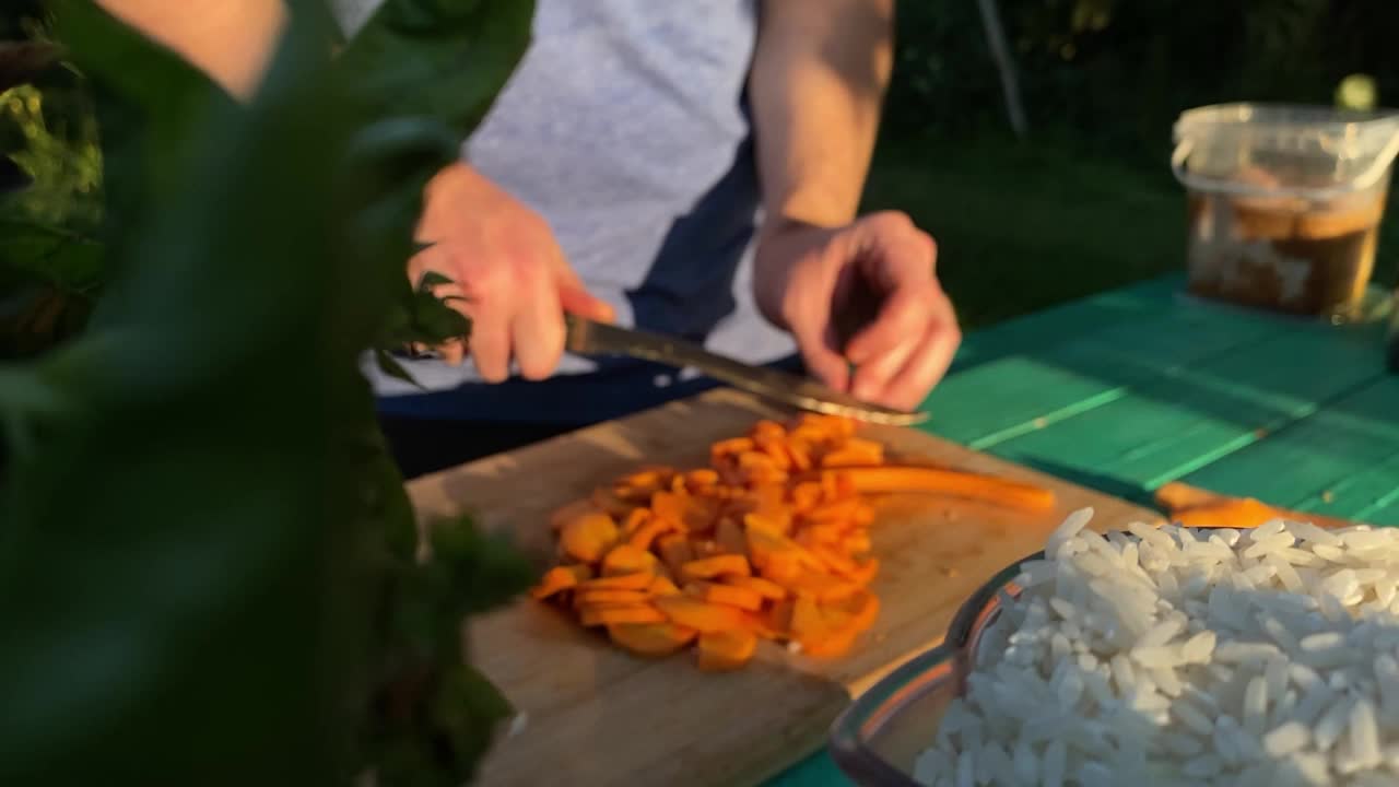 户外烹饪，BBQ概念视频素材