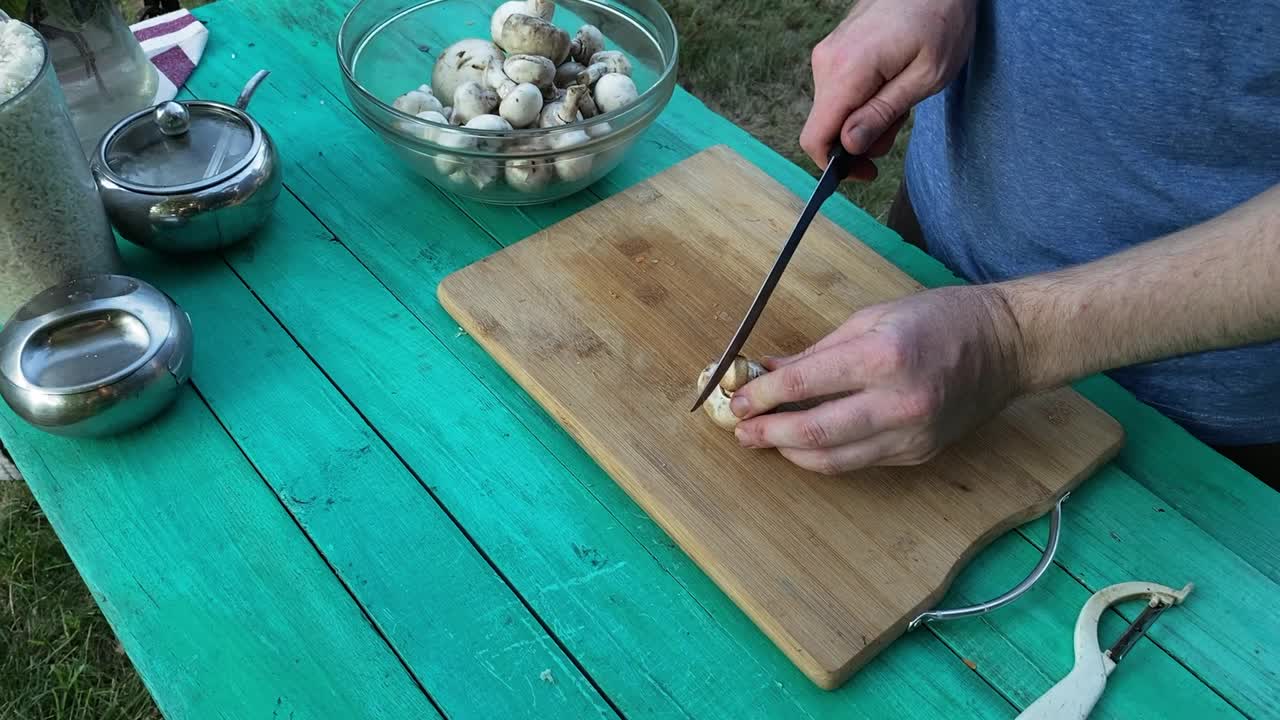 户外烹饪，BBQ概念视频素材