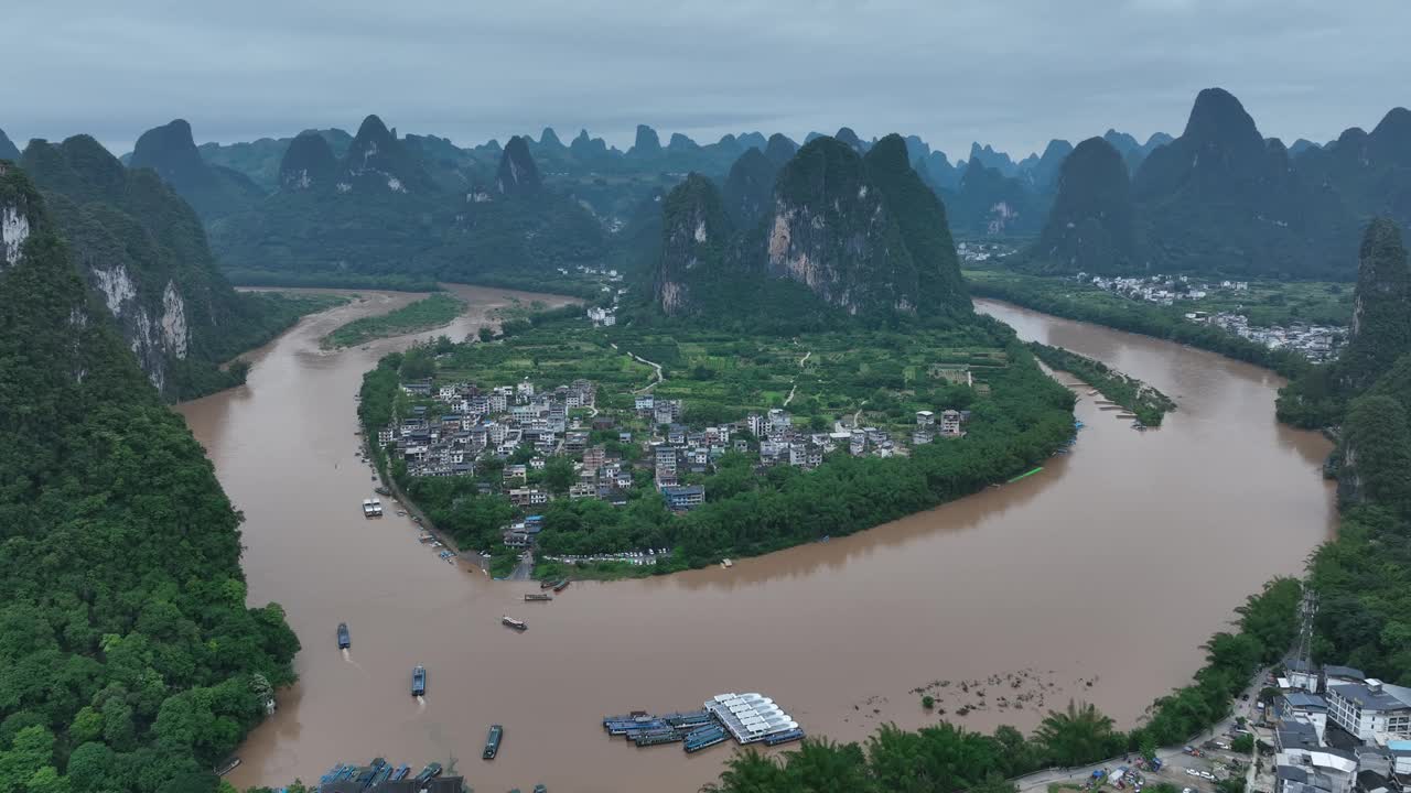 中国阳朔县美丽的风景视频素材