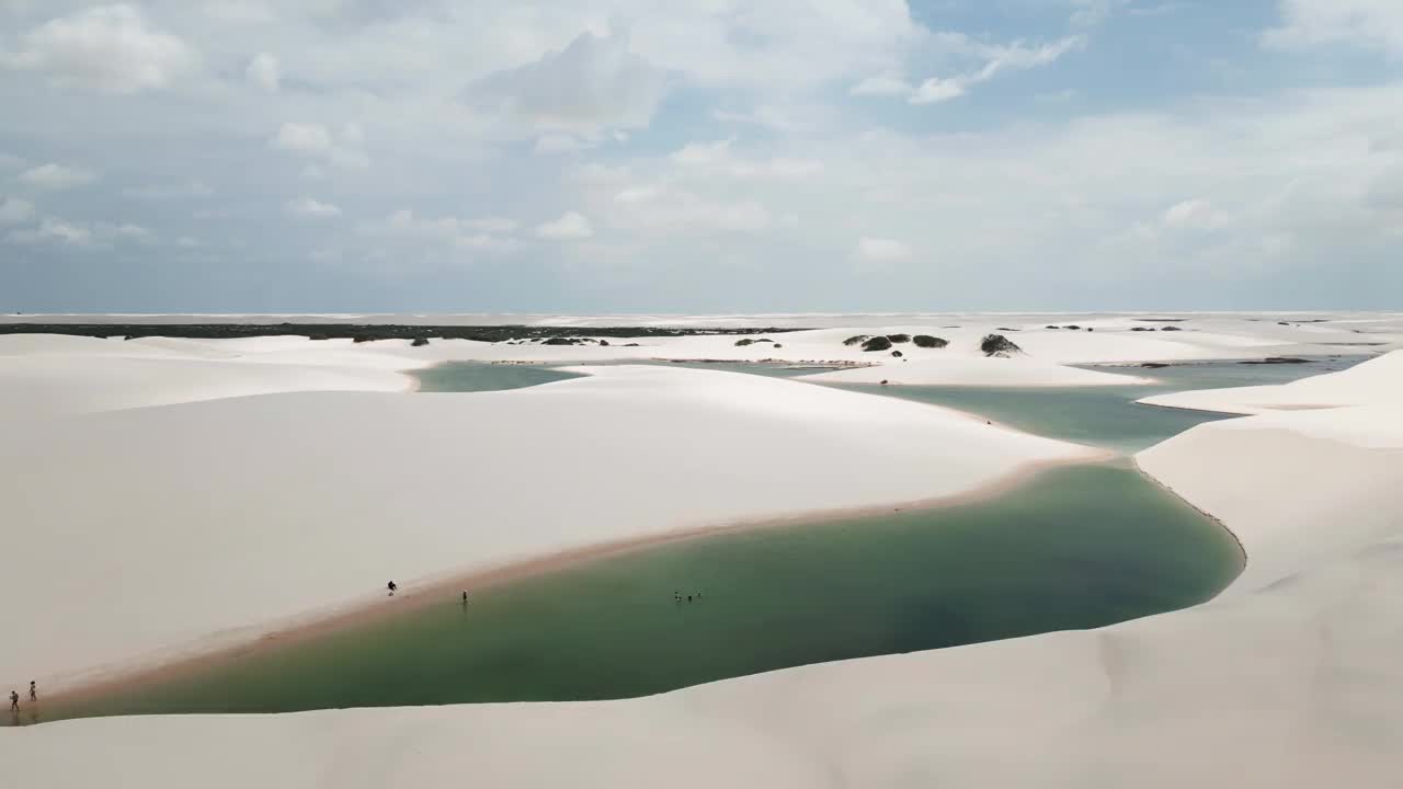 Lençóis Maranhenses鸟瞰图视频素材