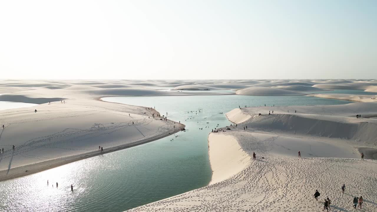 Lençóis Maranhenses鸟瞰图视频素材