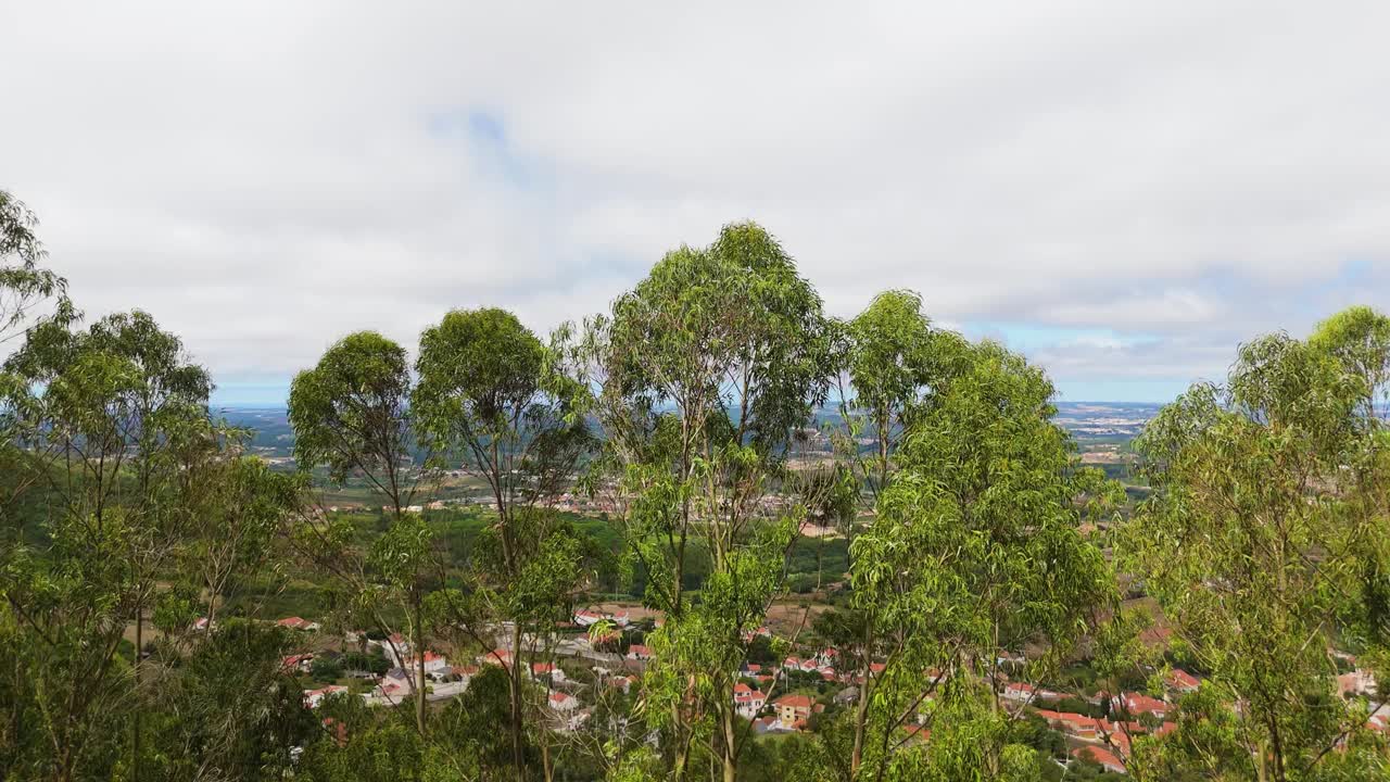 葡萄牙村庄和葡萄牙风景。鸟瞰图视频下载