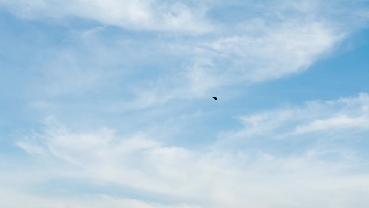 天空和云，云的运动由于气流，白天的天气条件视频下载