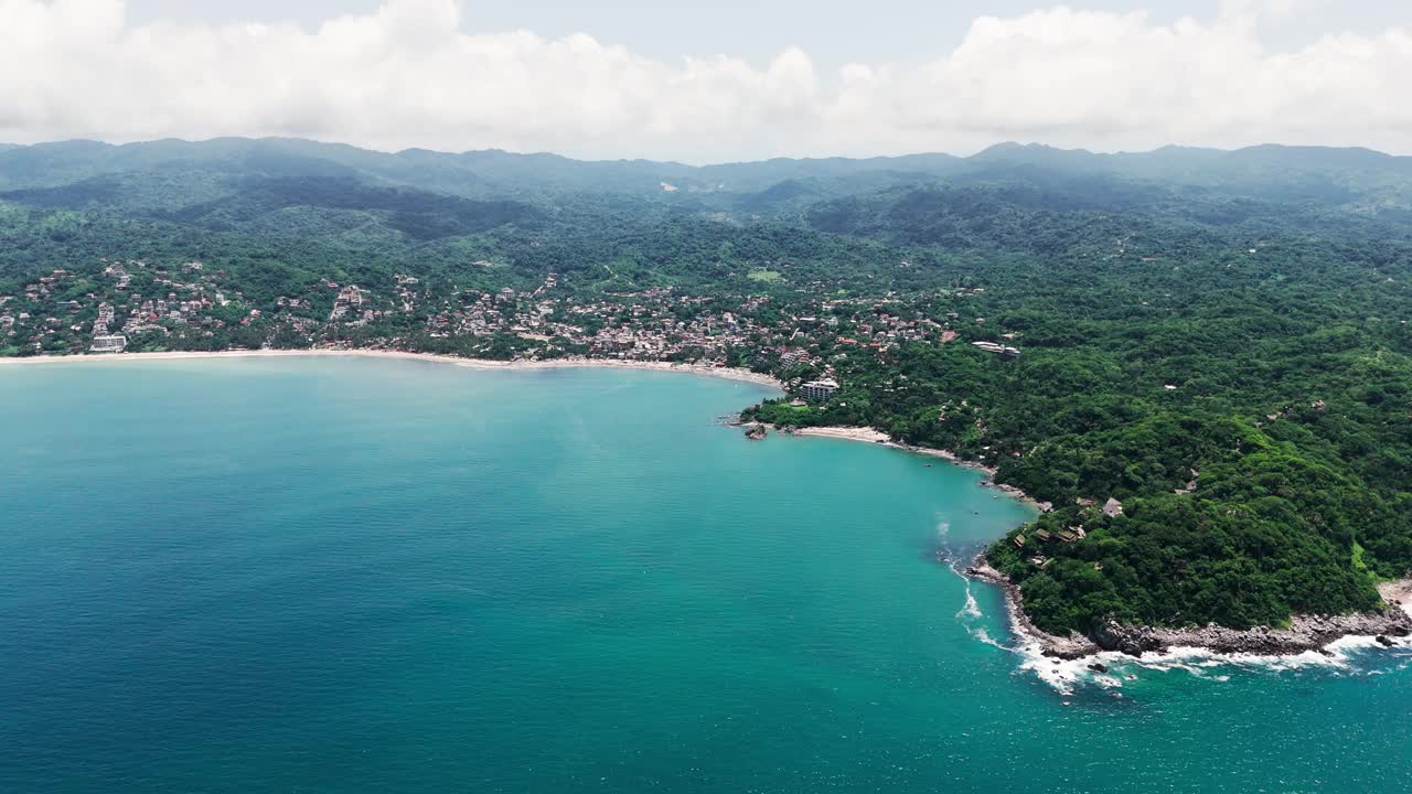 Nayarit的Sayulita海湾全景。墨西哥视频素材