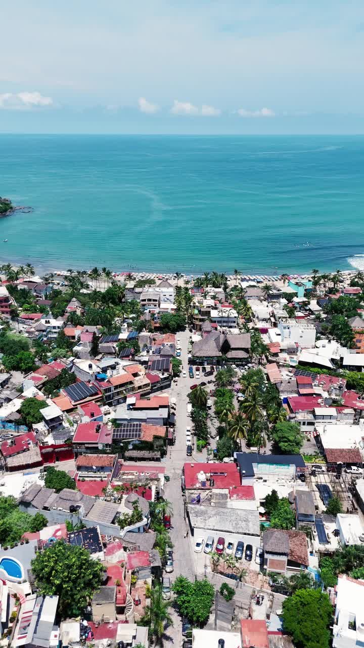 墨西哥村庄和海滩，Sayulita, Nayarit视频下载