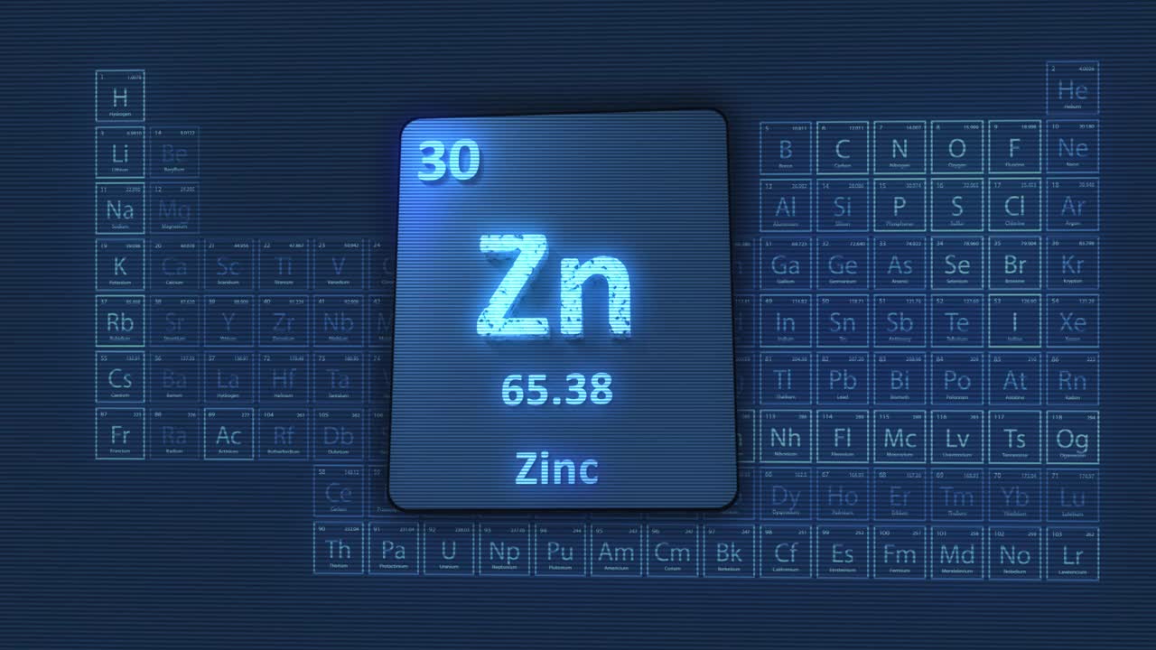 锌元素周期表3D动画视频下载