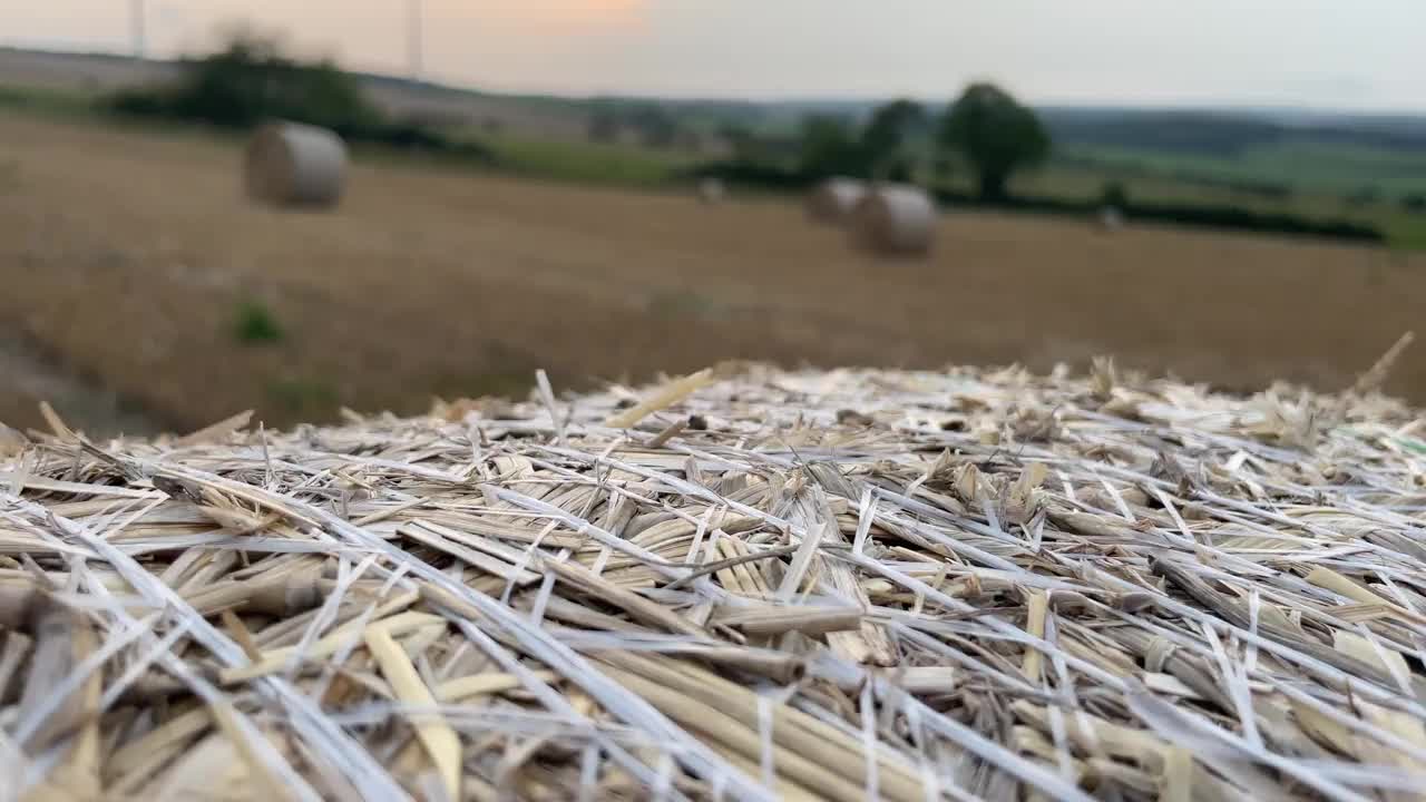 美丽的景色起伏的德国乡村与风力涡轮机的背景视频下载