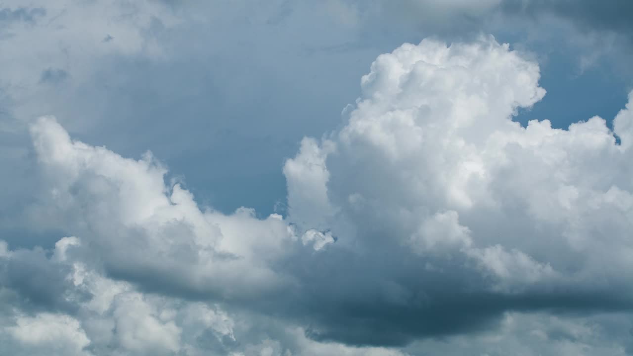 天空和云，云的运动由于气流，白天的天气条件视频下载