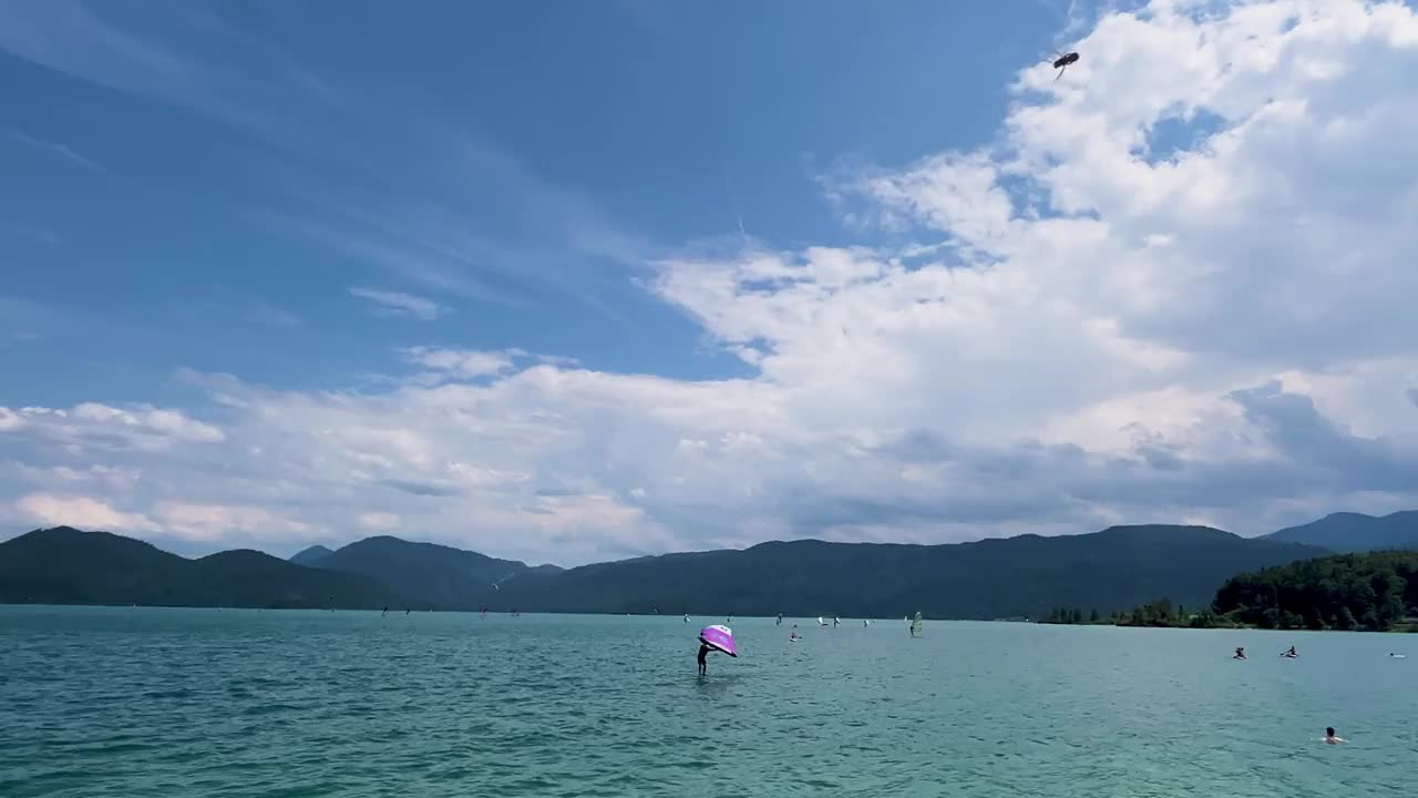 科切尔湖，巴伐利亚，德国，欧洲阿尔卑斯山。湖Walchensee视频素材