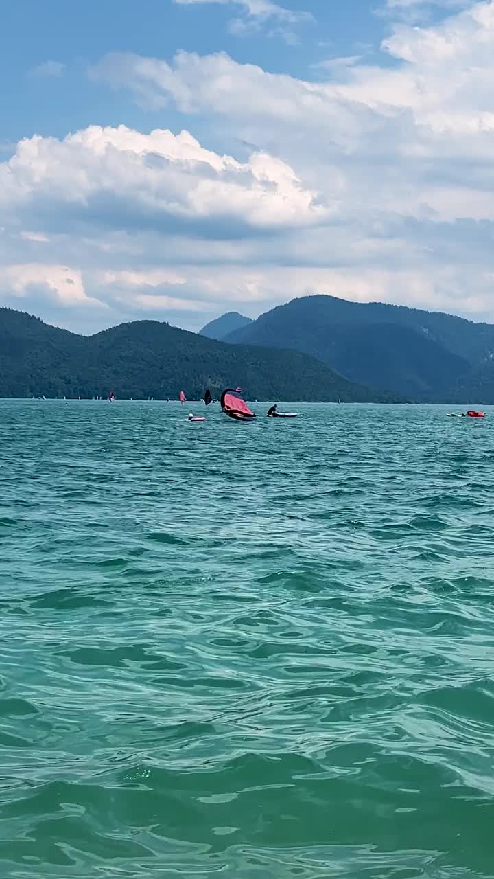 科切尔湖，巴伐利亚，德国，欧洲阿尔卑斯山。湖Walchensee视频素材