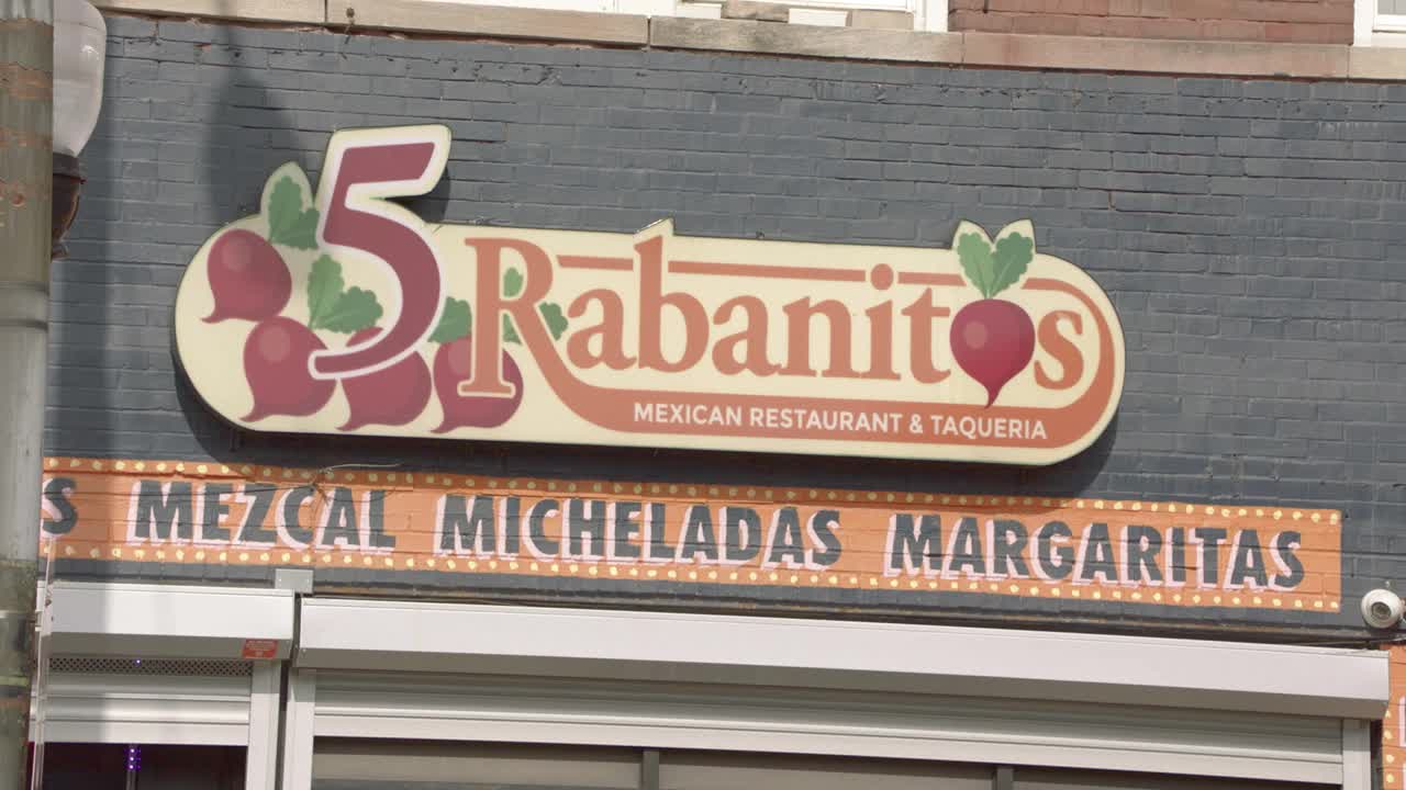 “5 Rabanitos”墨西哥餐厅，芝加哥，伊利诺伊州视频素材