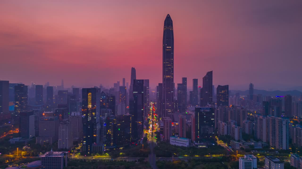 深圳智慧城市天际线的昼夜超缩图视频素材