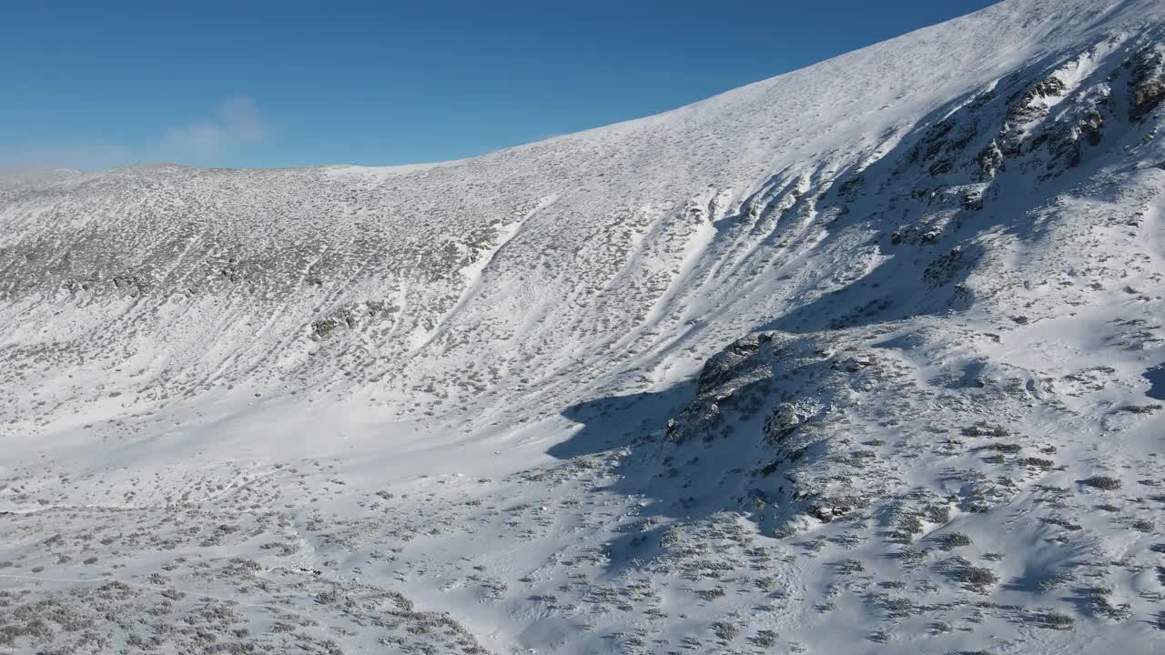 保加利亚穆萨拉峰附近的里拉山冬季景观视频下载