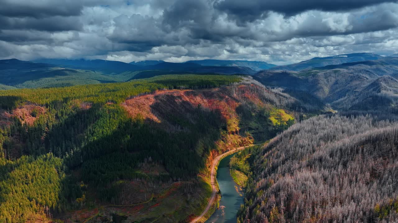 美国美丽的大自然。俄勒冈山脉的风景。视频素材