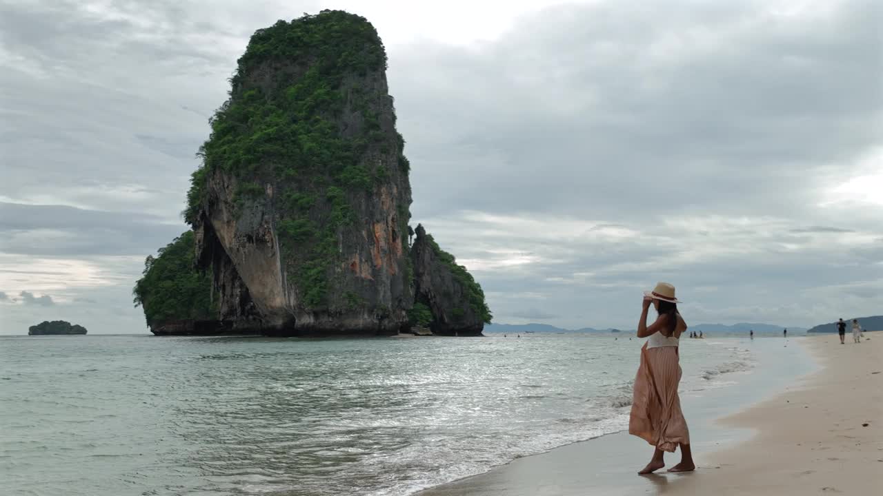 游客海滩视频下载