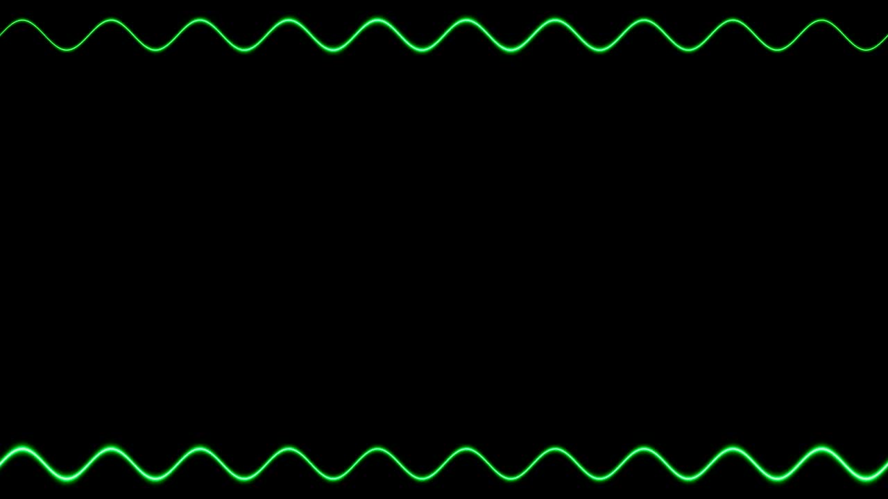 黑色背景上的绿色波浪视频下载