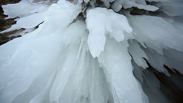 悬挂冰柱全景图视频素材