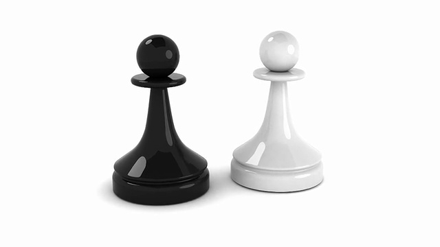 经典象棋中的黑白棋子都围绕一个共同的中心旋转视频下载