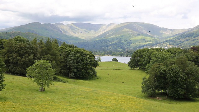 国家风景Langdale山谷从雷城堡湖区英国视频素材