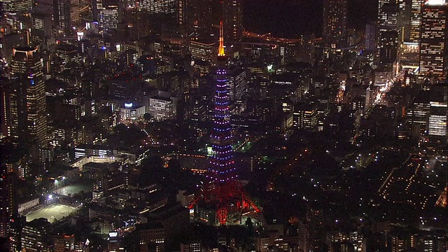 东京塔夜间天线视频素材