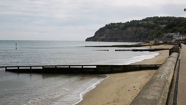 尚克林海滩怀特岛，英格兰，英国，岛的东海岸视频素材