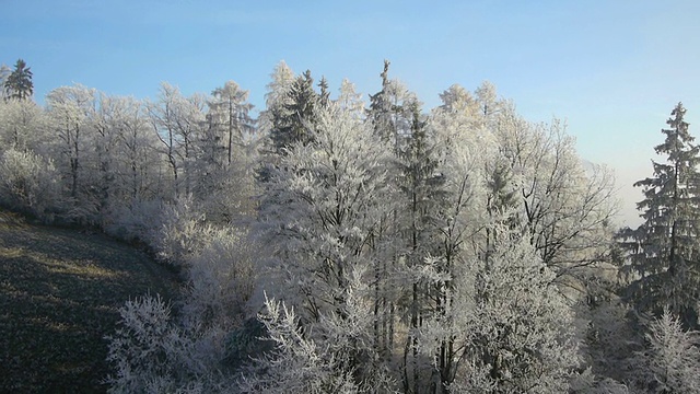 鸟瞰图:上面的雪景视频素材