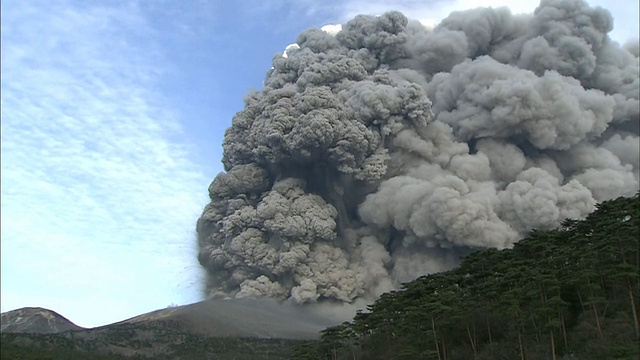 Shinmoedake火山喷发视频素材