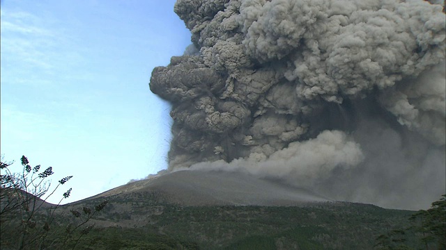 Shinmoedake火山喷发视频素材