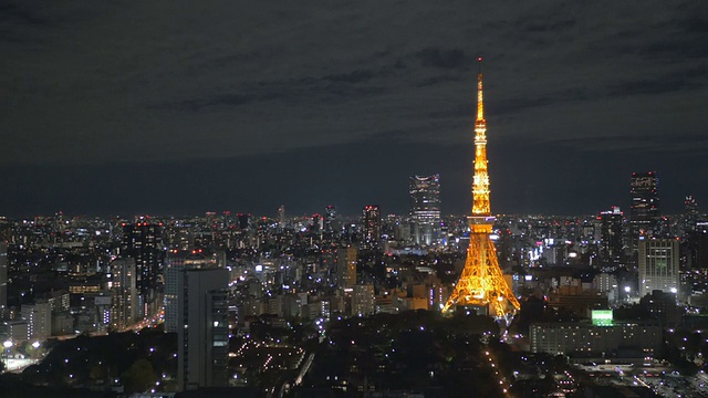 4K东京夜景在满月。视频素材