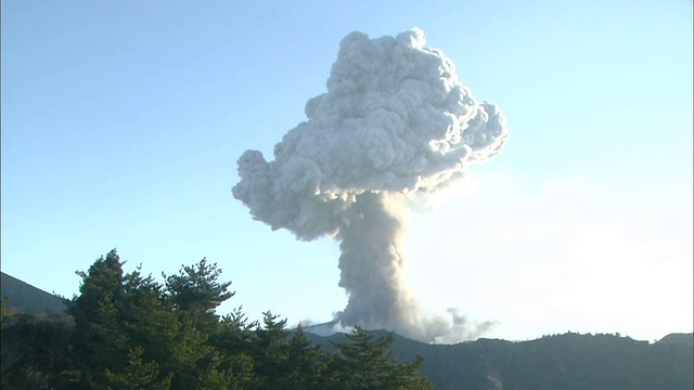 Shinmoedake火山喷发视频素材