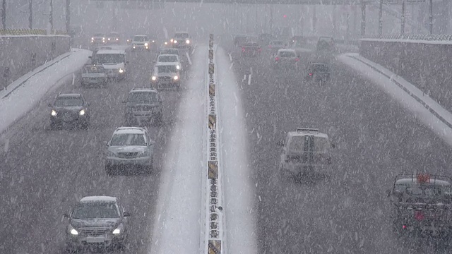 暴风雪在城市视频素材