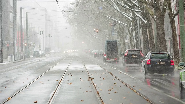 大雪纷飞的街道视频素材