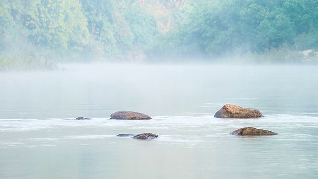 河上宁静而有雾视频素材