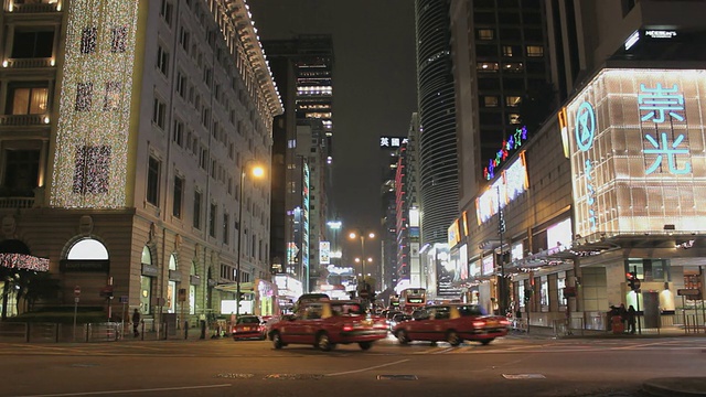 香港夜间的交通状况视频素材