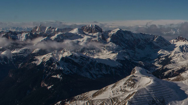 法沙谷滑雪场在多洛米特阿尔卑斯山，意大利视频素材