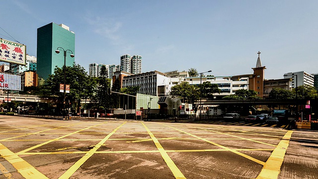 中国香港，2014年11月16日:中国香港九龙市中心的交通状况视频素材